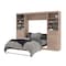 Bestar Pur Full Murphy Bed and 2 Storage Units with Drawers (109W) in rustic brown 26894-000009 - alternate 8